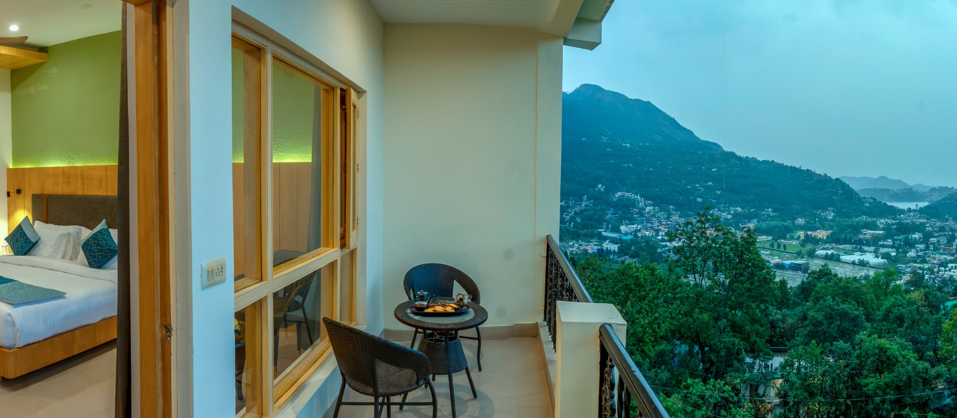 Premium Room private balcony with mountain view at Excel Hotels Bhimtal