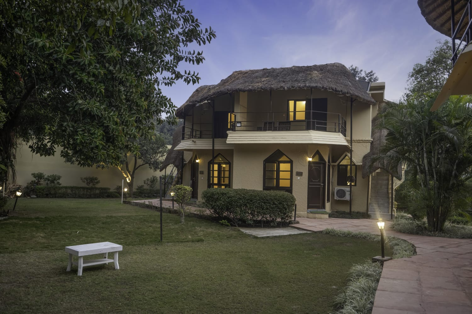 Cotton Tree Lawn garden venue with villa and lawn at La Perle River Resort
