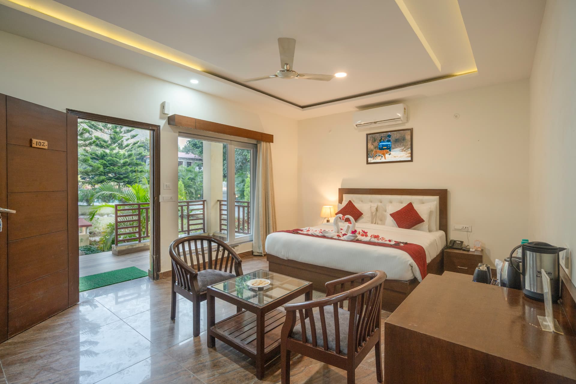 The Cedar Room — Mango Bloom River Resort rooms in Jim Corbett