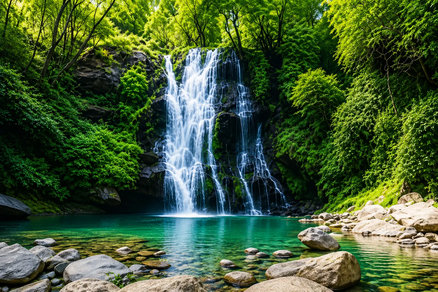 Barati Raw Waterfall near La Perle River Resort, Jim Corbett