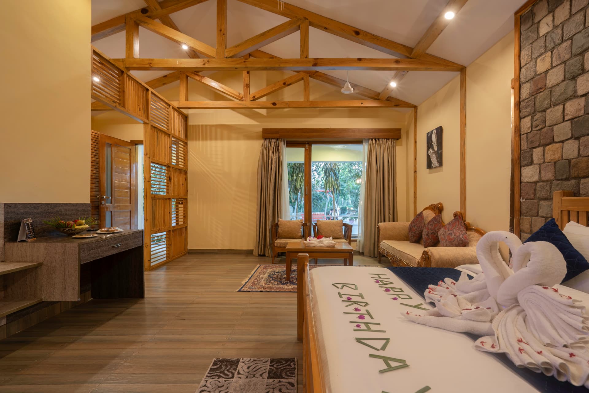 Banyan Cottage bedroom bathroom at The Banyan Retreat with modern shower