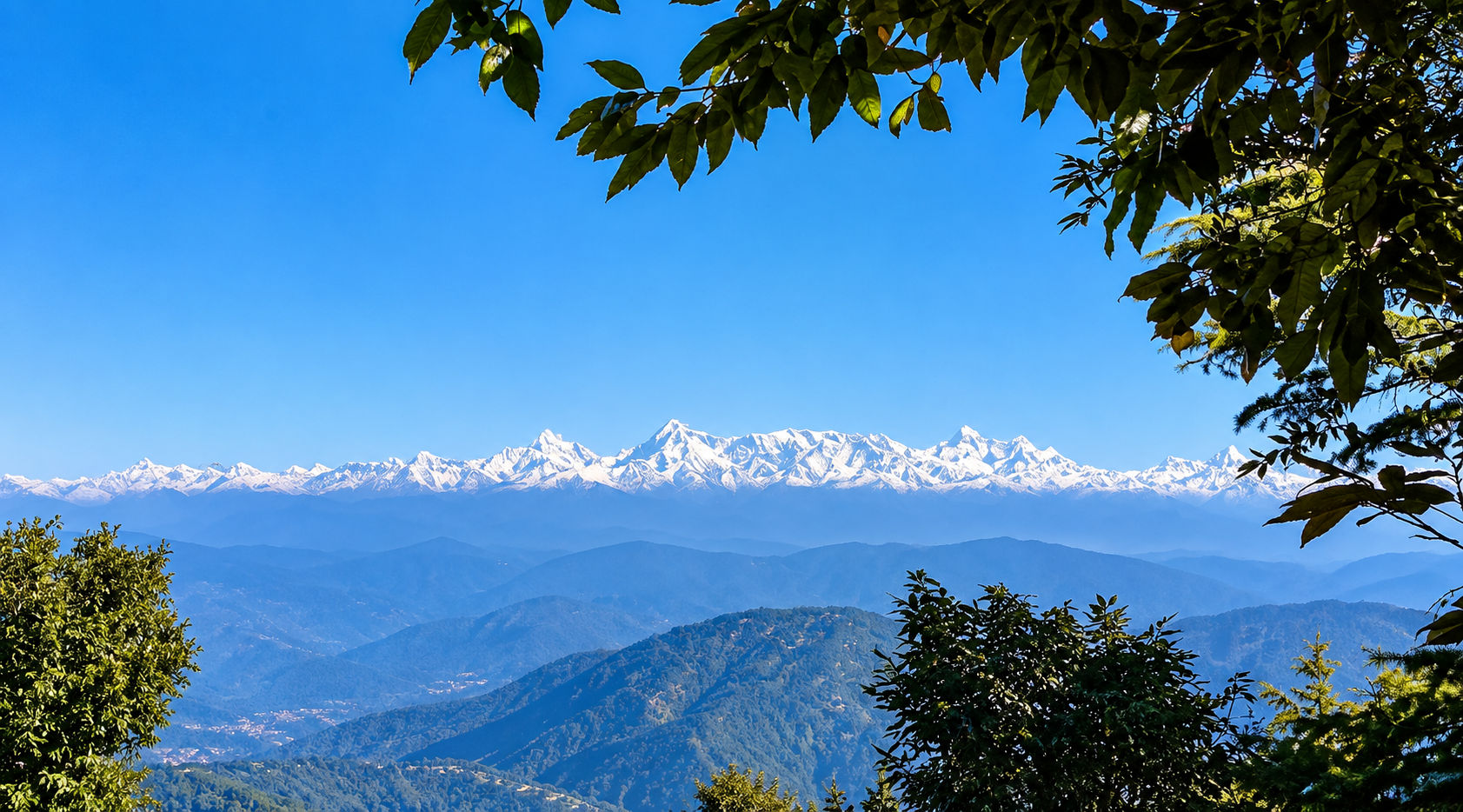 Himalayan ranges seen from Snow View Point, Nainital