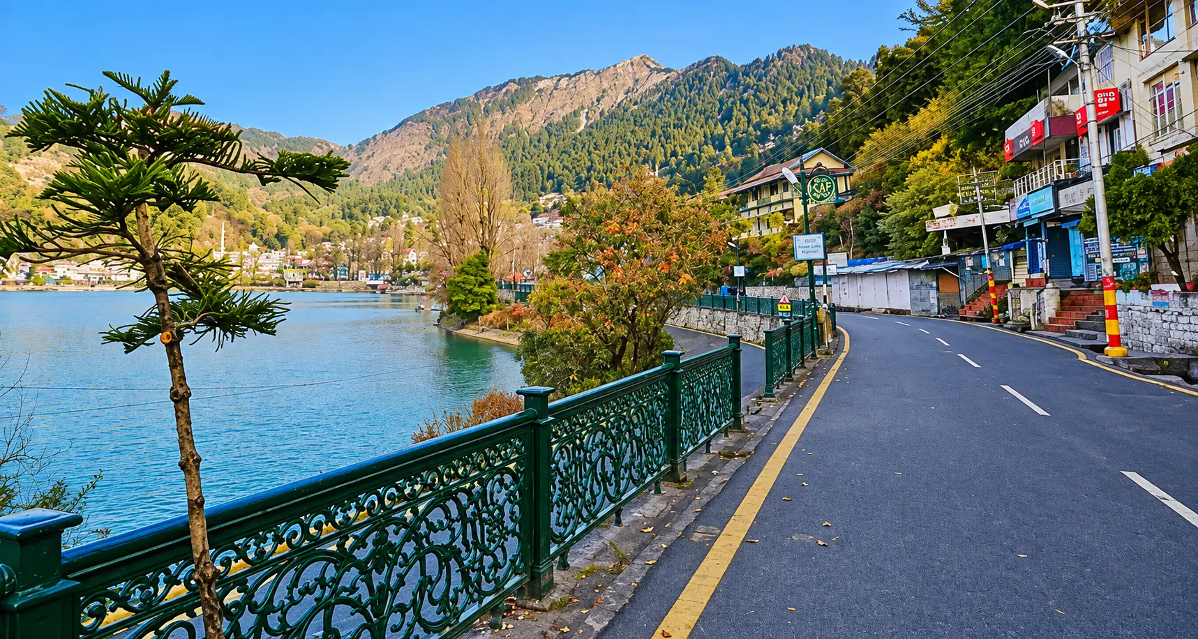Mall Road alongside Naini Lake, Nainital
