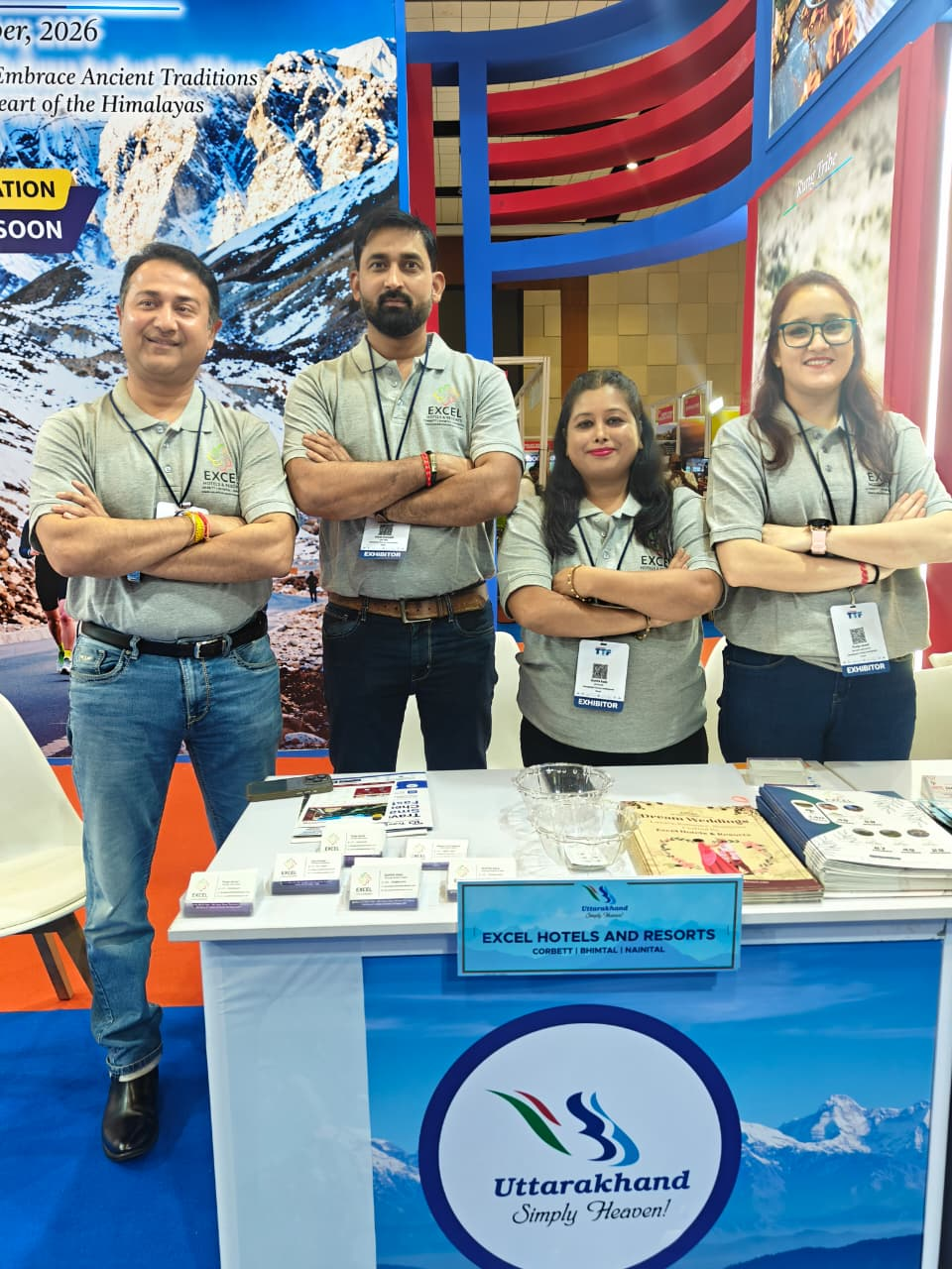 Excel Hotels & Resorts representatives at the OTM 2026 exhibition booth