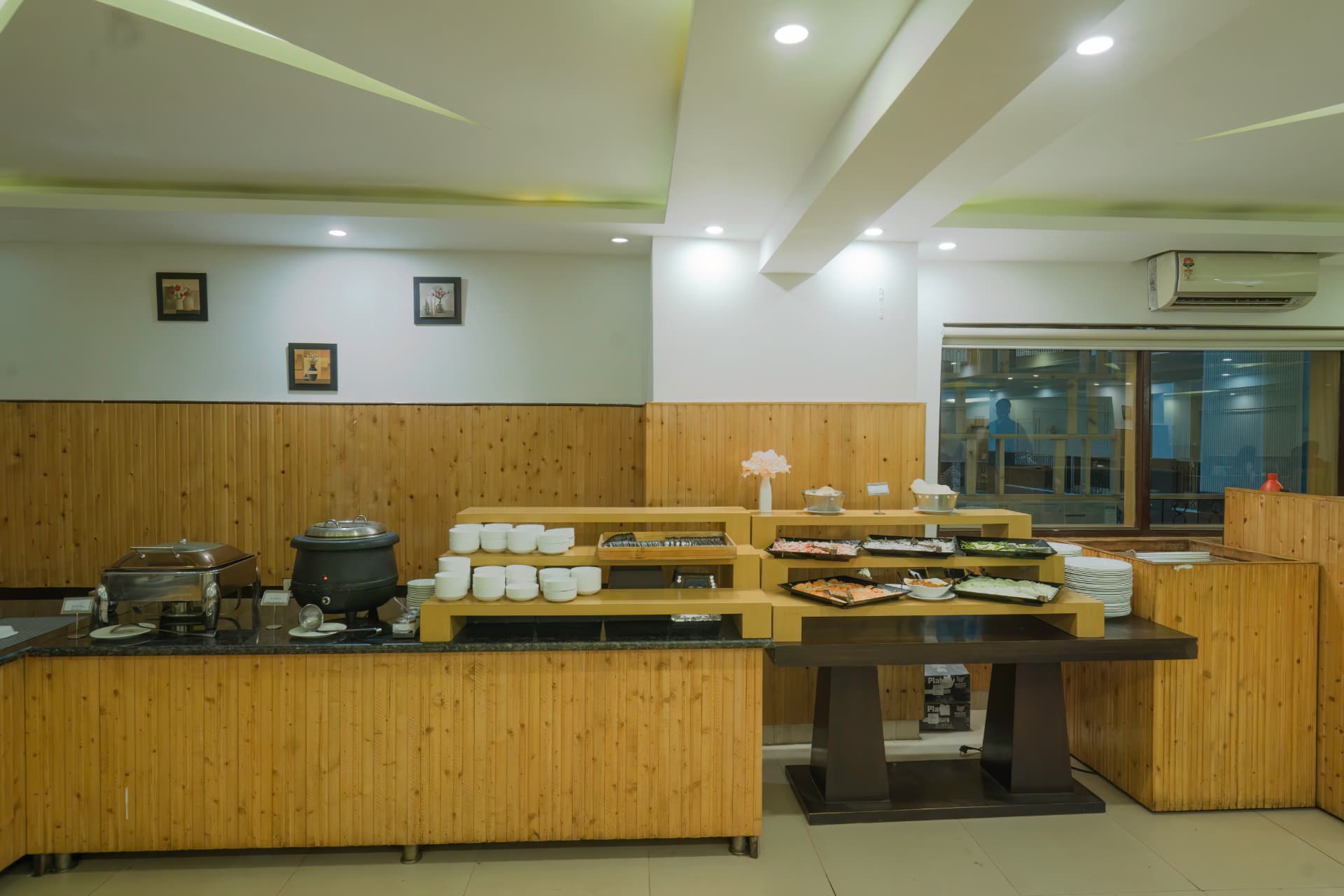 Buffet counter at Petals Restaurant, Excel Hotels & Resorts, Bhimtal