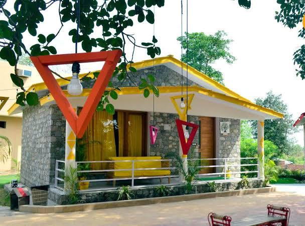 Cottage exterior in daylight at The Banyan Retreat, Jim Corbett