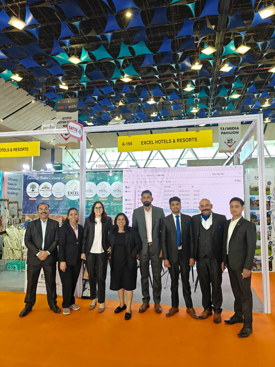 Excel Hotels & Resorts team at their SATTE 2026 exhibition stand