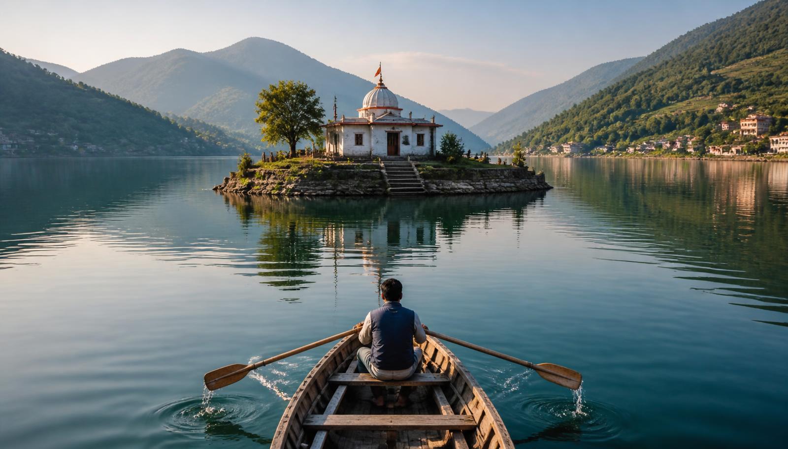 Island aquarium on Bhimtal Lake, Uttarakhand