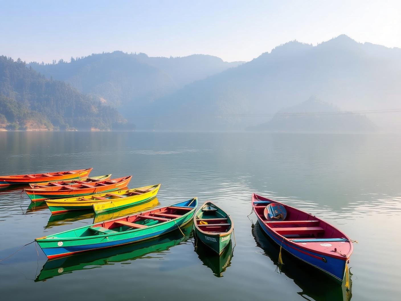 Boating on Bhimtal Lake near the resort