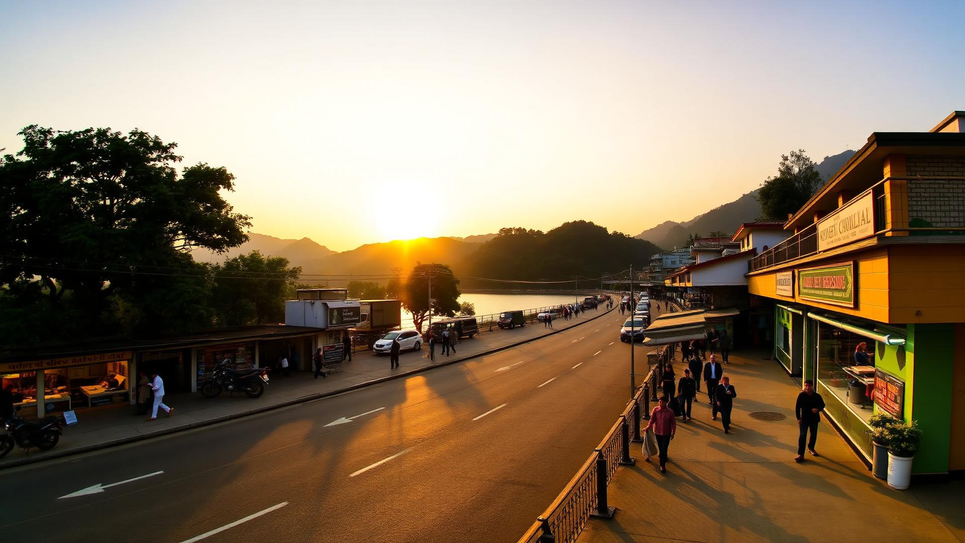 Mall Road alongside Naini Lake, Nainital