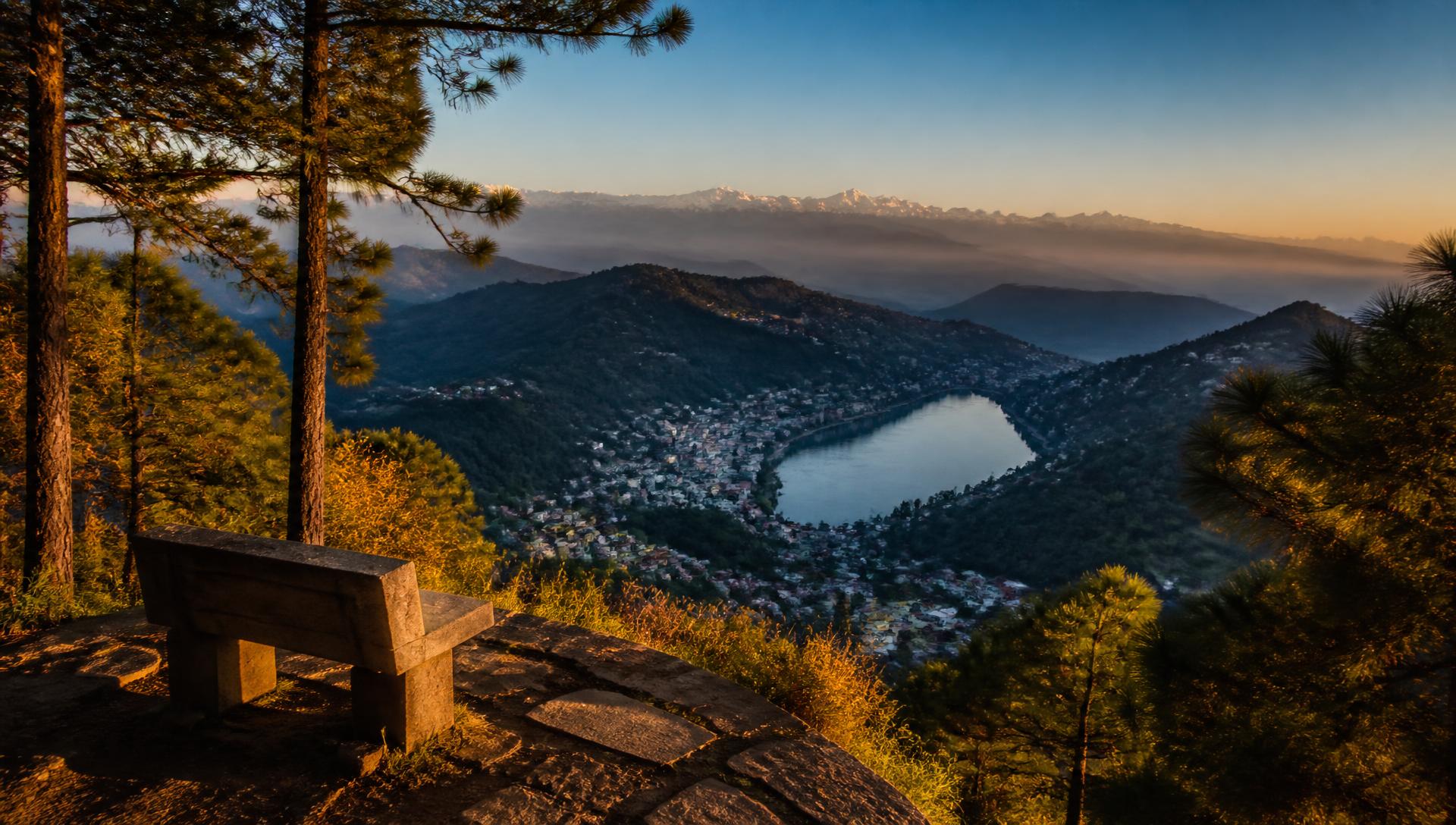 Panoramic views from Tiffin Top viewpoint, Nainital
