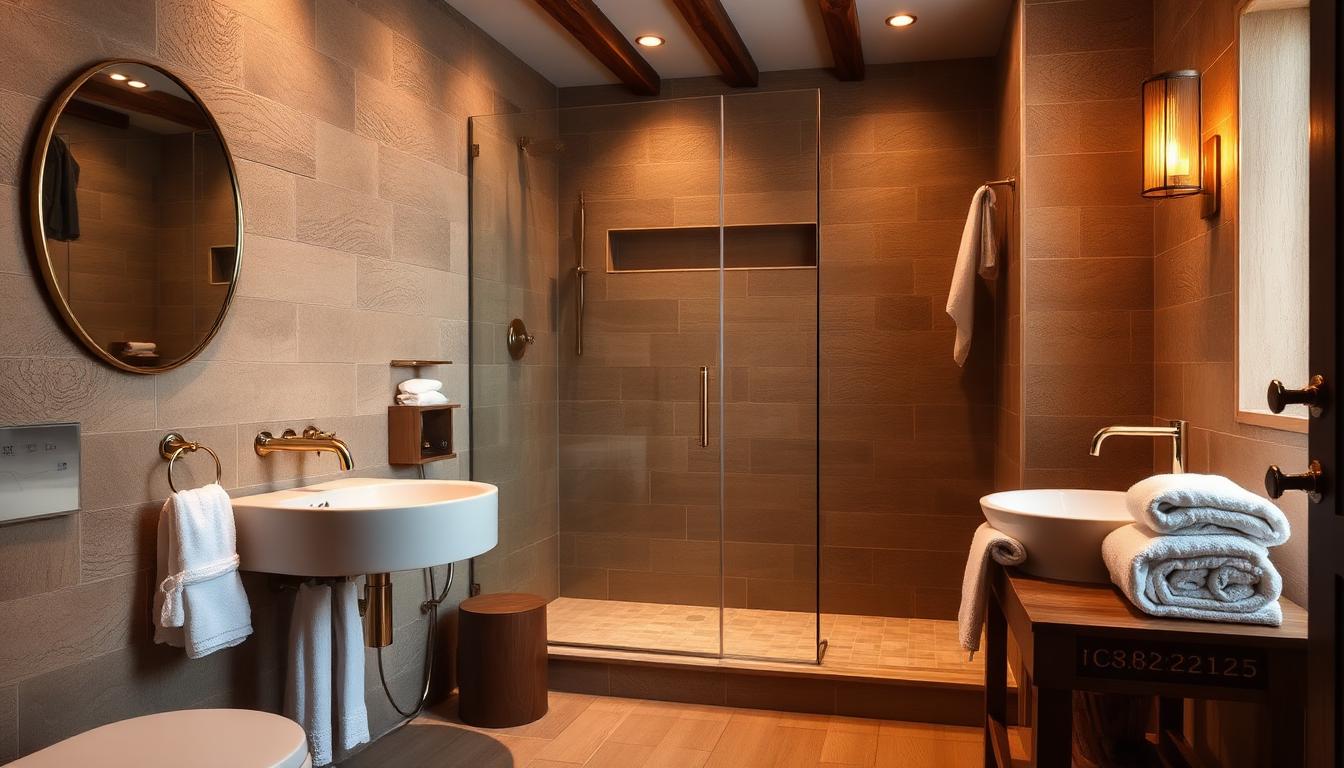 Banyan Cottage bedroom bathroom at The Banyan Retreat with modern shower