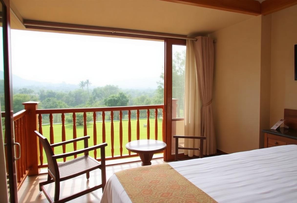 Cedar Room private balcony at Excel Hotels and Resorts Corbett