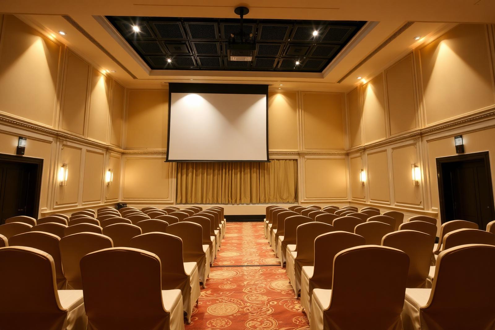 Conference hall in theatre-style seating at Excel Hotels & Resorts, Corbett