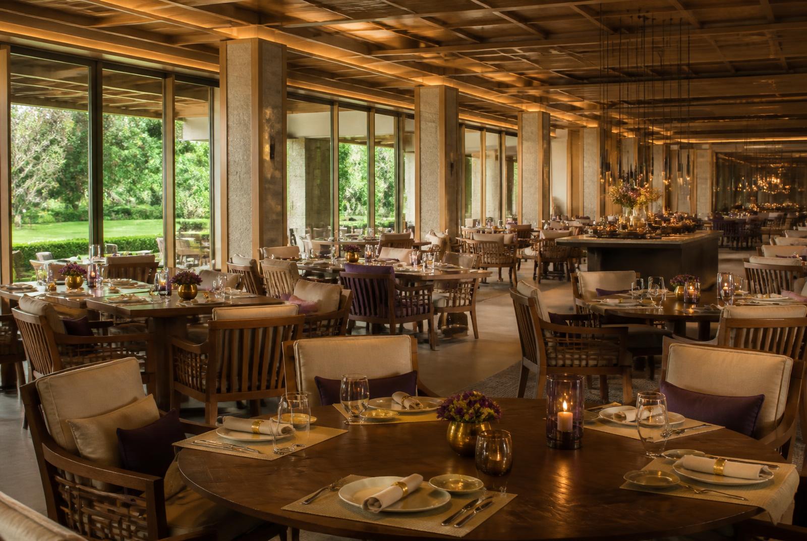Line of Sight multi-cuisine restaurant interior at Excel Hotels & Resorts, Corbett