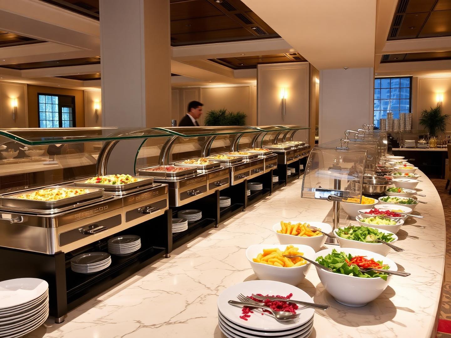 Buffet spread with live counters at La Perle River Resort