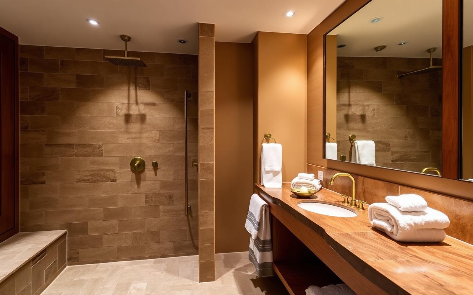 Modern bathroom of the Pilkhan Suite at The Banyan Retreat, Corbett